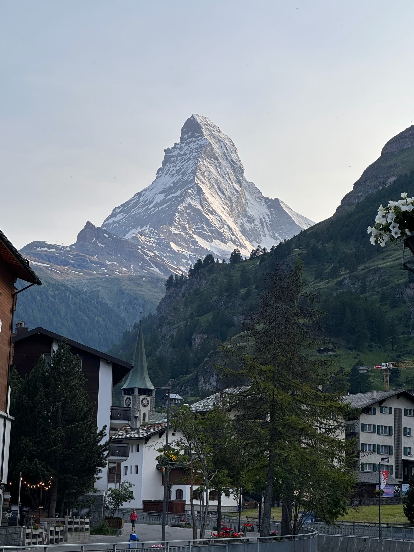 Matterhorn towering over Zermatt village