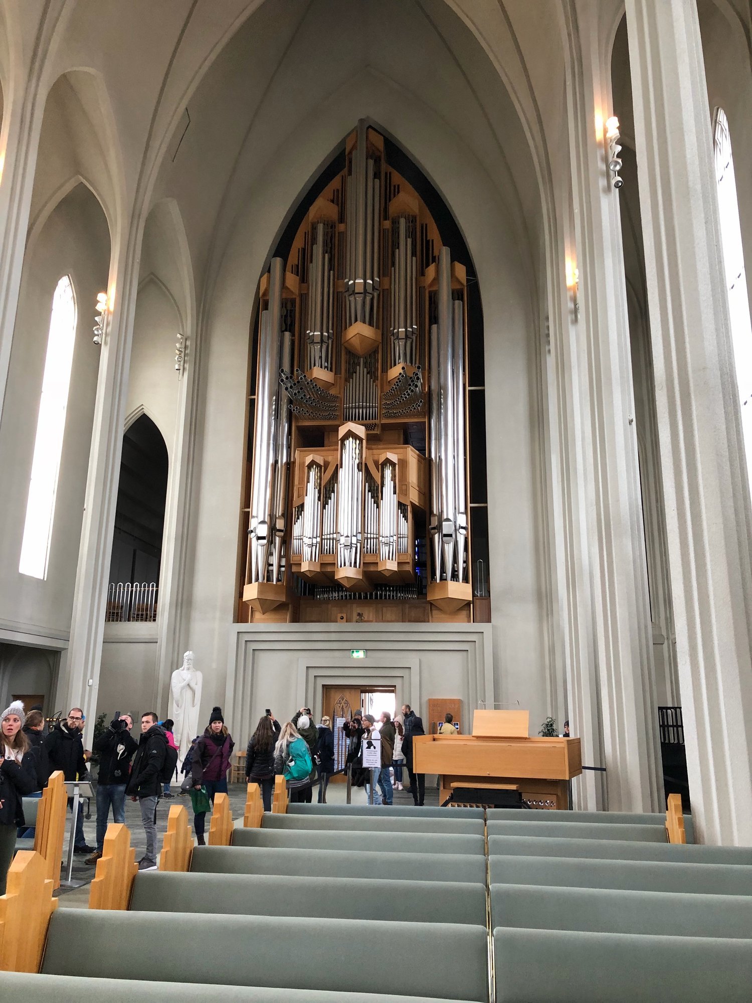 Large pipe organ inside Hallgrímskirkja