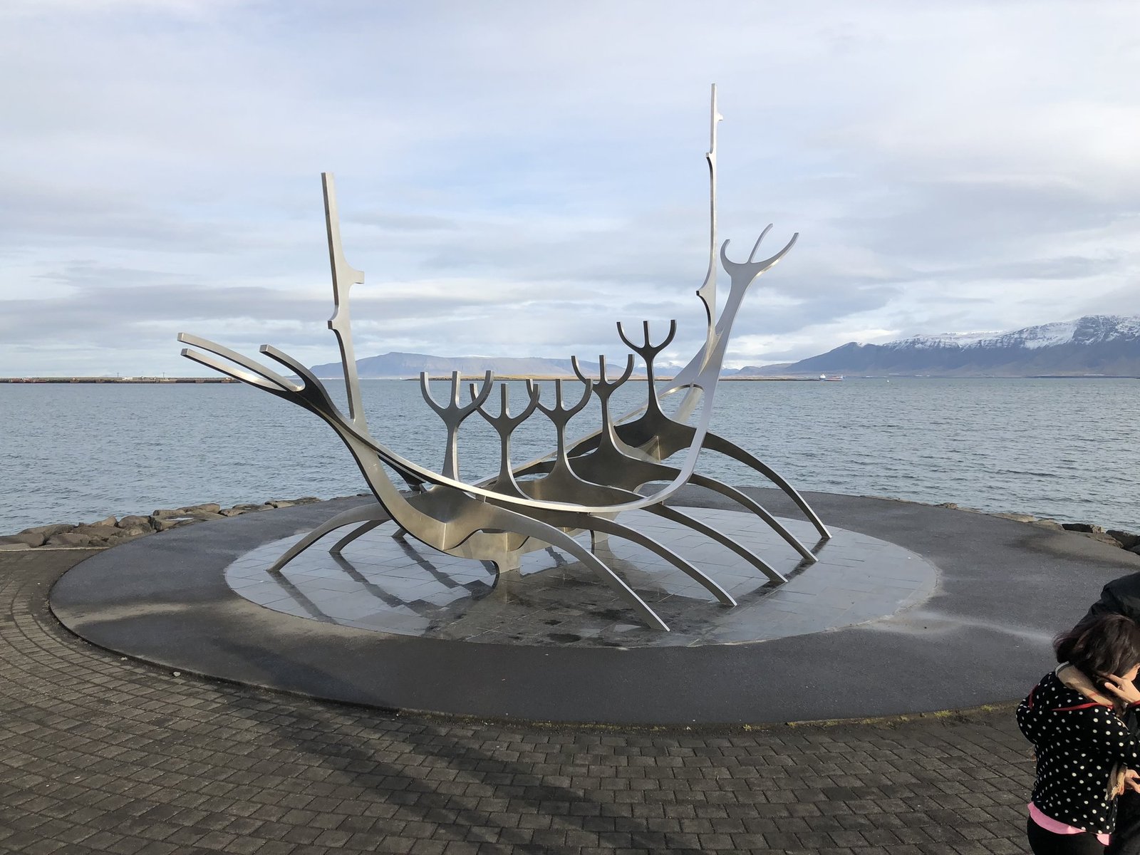 Sun Voyager stainless steel sculpture on Reykjavík waterfront